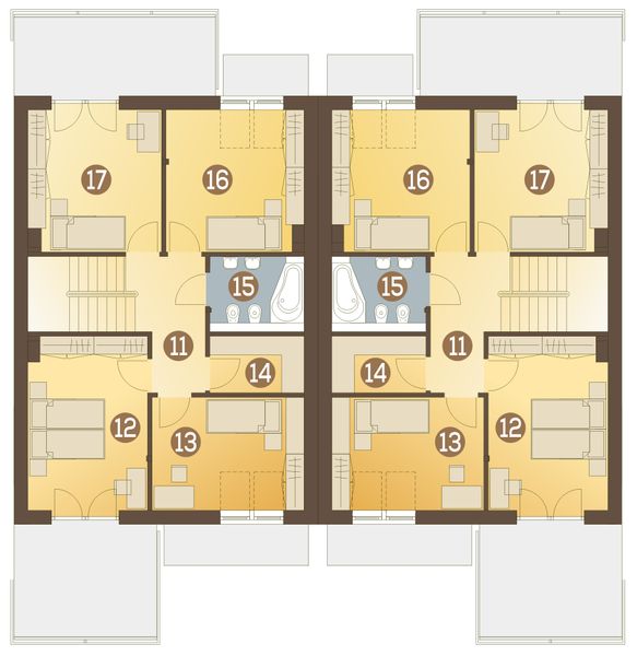 Poddasze projektu Gwarek II z garażem 1-st. bliźniak [A-BL2]