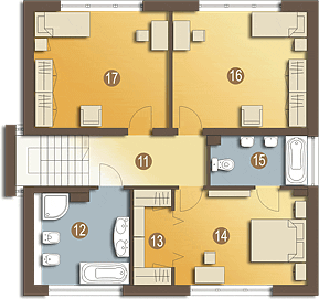 Piętro 1 projektu Tamara bez garażu [B]