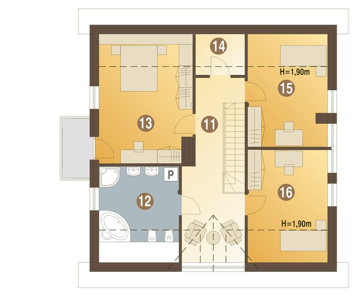 Poddasze projektu Amanda trend z garażem 1-st. [A]