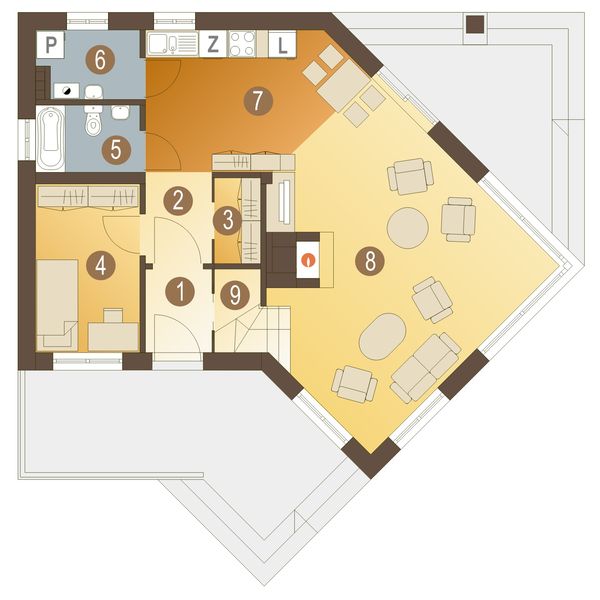 Parter projektu Pliszka bez garażu [B]