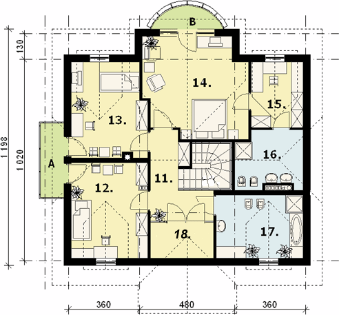 Poddasze projektu D145 - Gerard
