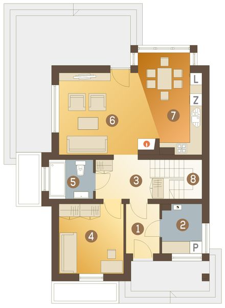 Parter projektu Pola bez garażu [B]