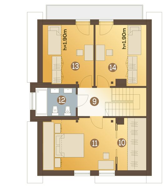 Poddasze projektu Pola bez garażu [B]