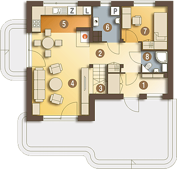 Parter projektu Eco 1 bez garażu [B]