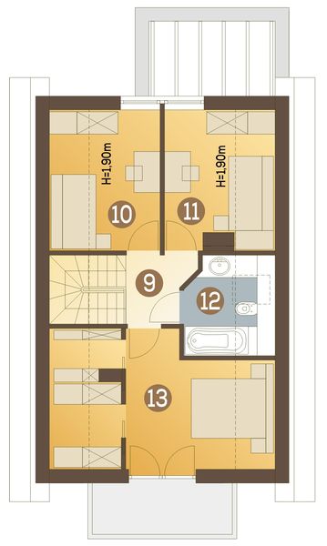 Poddasze projektu Iza trend bez garażu [B]