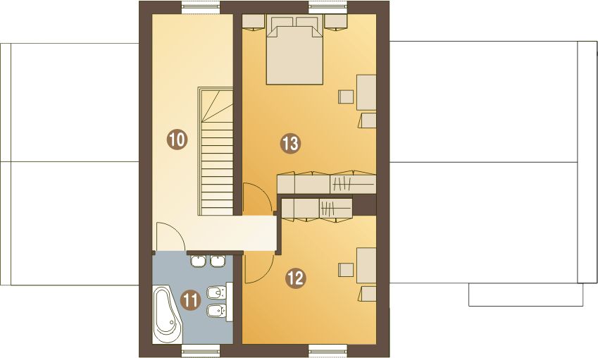 Poddasze projektu Kasjopea z garażem 1-st. [A]