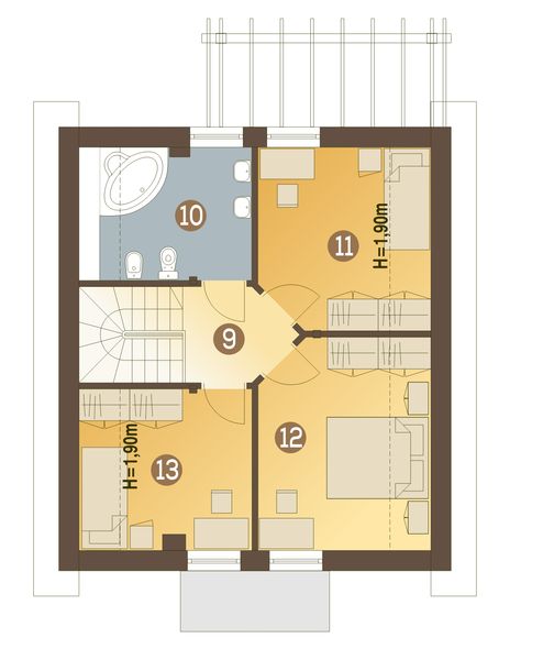 Poddasze projektu Ala bez garażu [B]