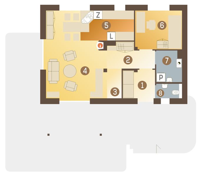 Parter projektu Eco 2 bez garażu [B]