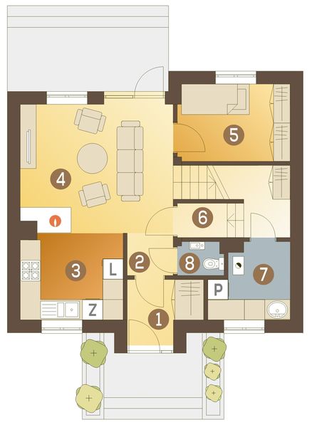 Parter projektu Remek II bez garażu [B]