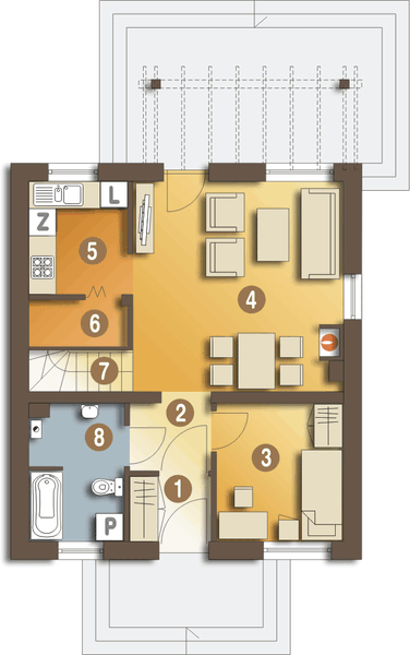 Parter projektu Koliber bez garażu [B]