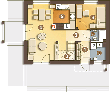 Parter projektu Eco 3 bez garażu [B]