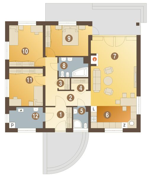 Parter projektu Tomaszek III bez garażu [B]