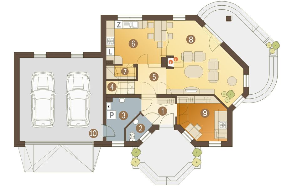 Parter projektu Szpak trend z garażem 2-st. [A]