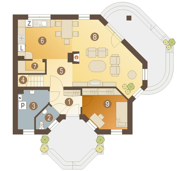 Parter projektu Szpak trend bez garażu [B]