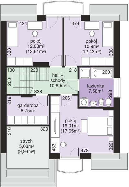 Poddasze projektu Dom przy Amarantowej 4