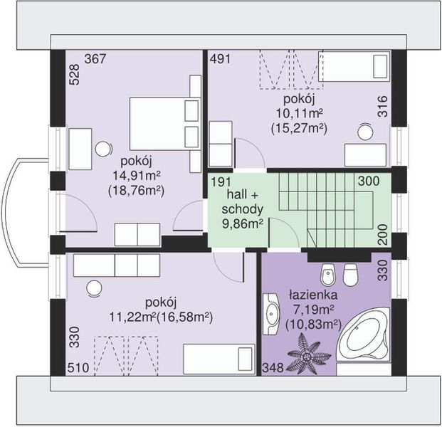 Poddasze projektu Dom przy Cyprysowej 49