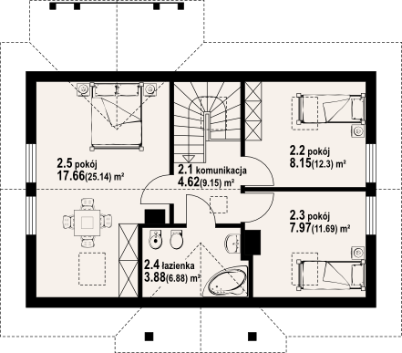 Poddasze projektu Hoczew 15 dws