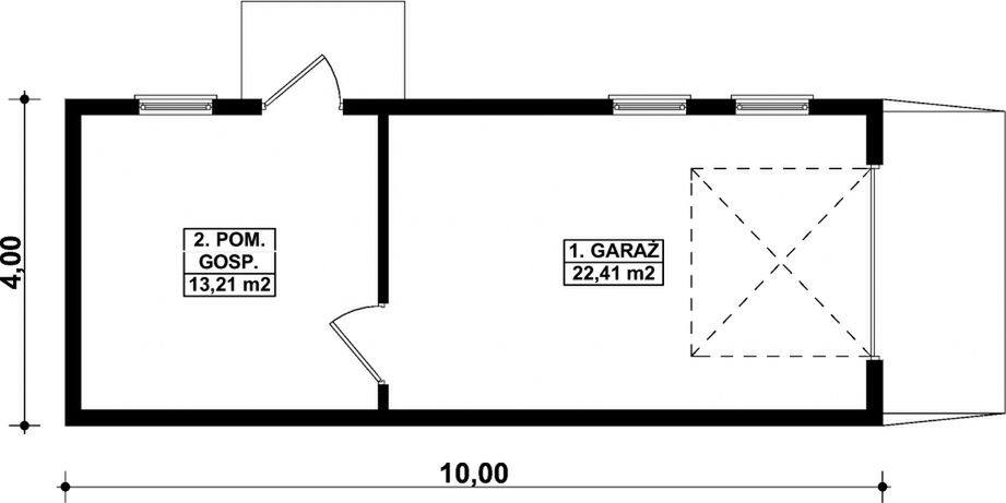 Parter projektu G265 - Budynek garażowo - gospodarczy