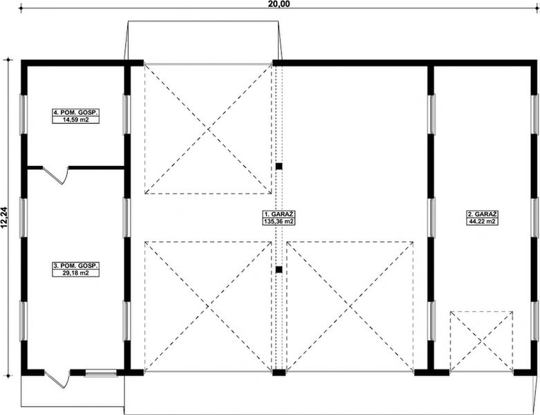 Parter projektu G272 - Budynek garażowo - gospodarczy