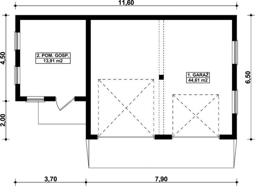 Parter projektu G274 - Budynek garażowo - gospodarczy
