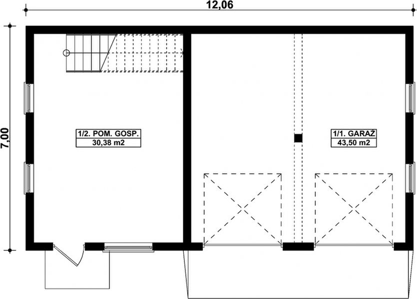 Parter projektu G271 - Budynek garażowo - gospodarczy