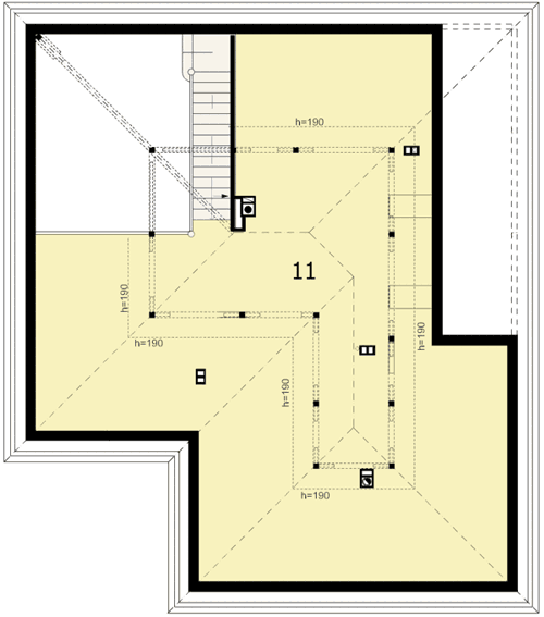 Poddasze projektu D174 - Adam