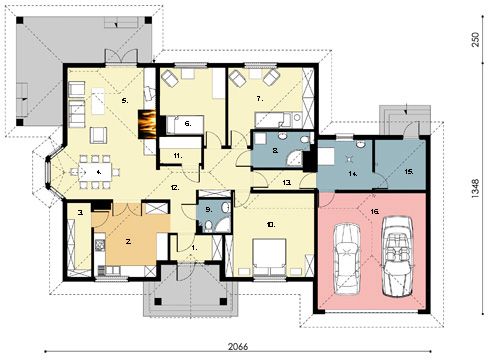 Parter projektu D172 - Zbigniew z garażem wersja drewniana
