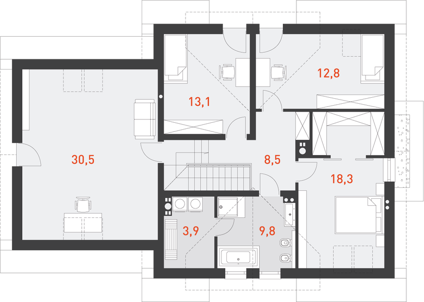 Poddasze projektu Praktyczny 4A