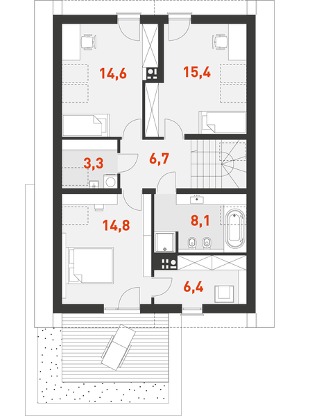 Poddasze projektu Prosty 3A