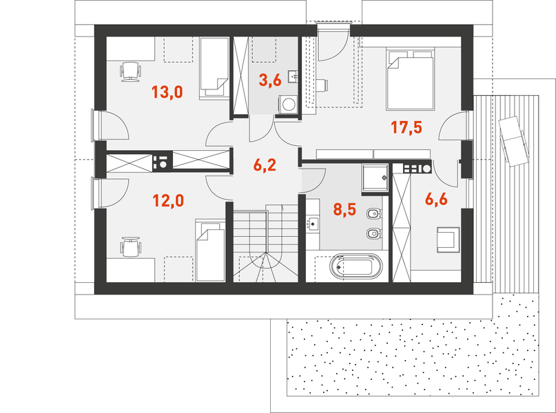 Poddasze projektu Wygodny 3
