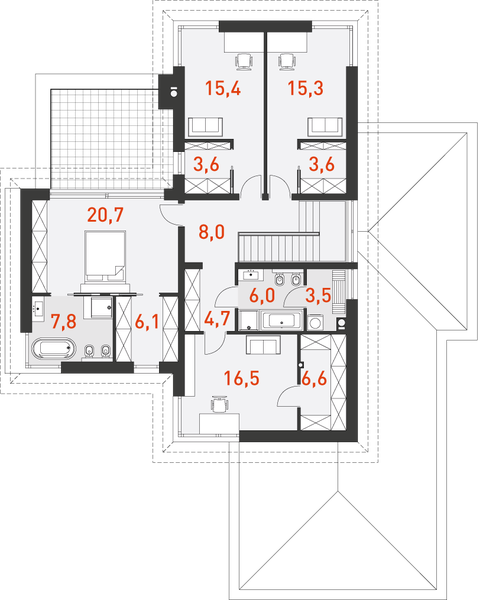 Piętro 1 projektu Wyjątkowy 1
