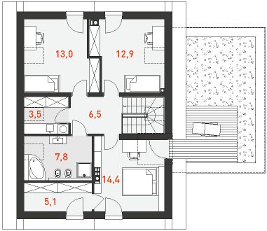 Poddasze projektu Pogodny 1