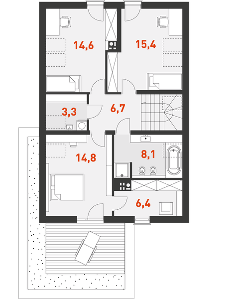 Poddasze projektu Prosty 3