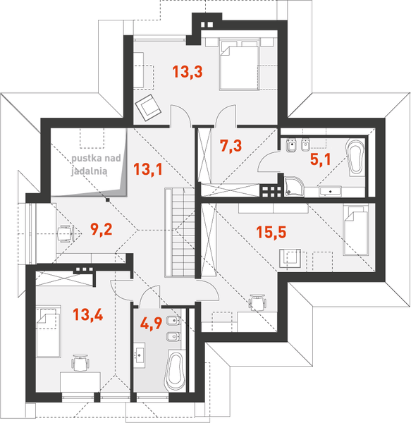 Poddasze projektu Stylowy 1