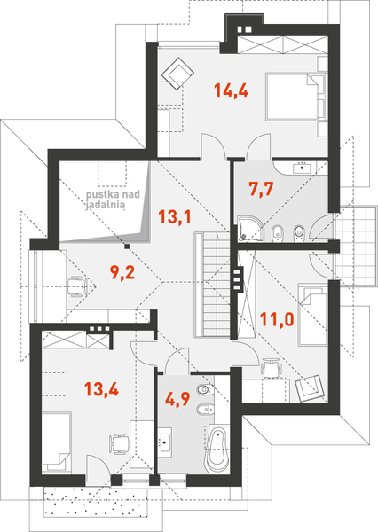 Poddasze projektu Własny 1