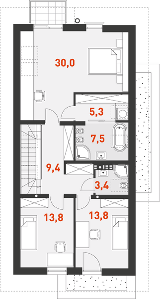 Poddasze projektu Współczesny 1