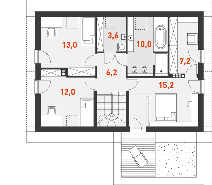 Poddasze projektu Wygodny 2