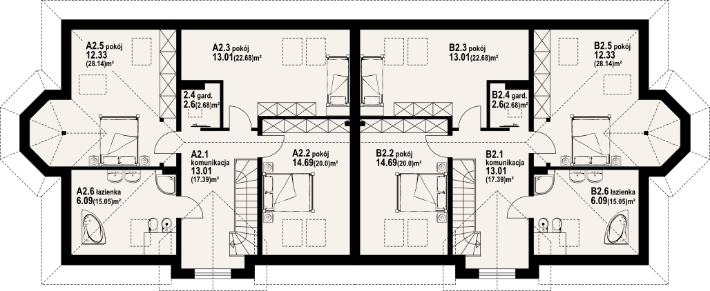 Poddasze projektu Zarzecze małe 11x
