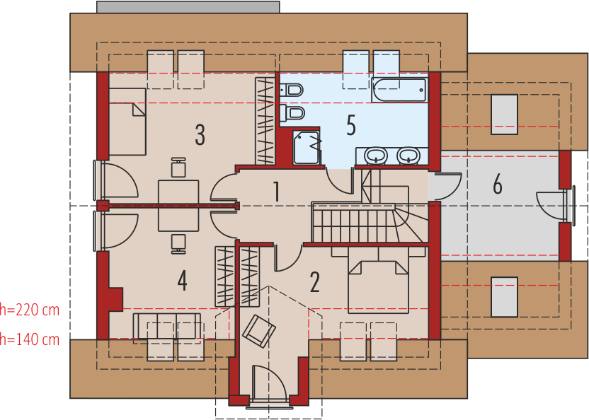 Poddasze projektu E5 G1 (wersja C) economic