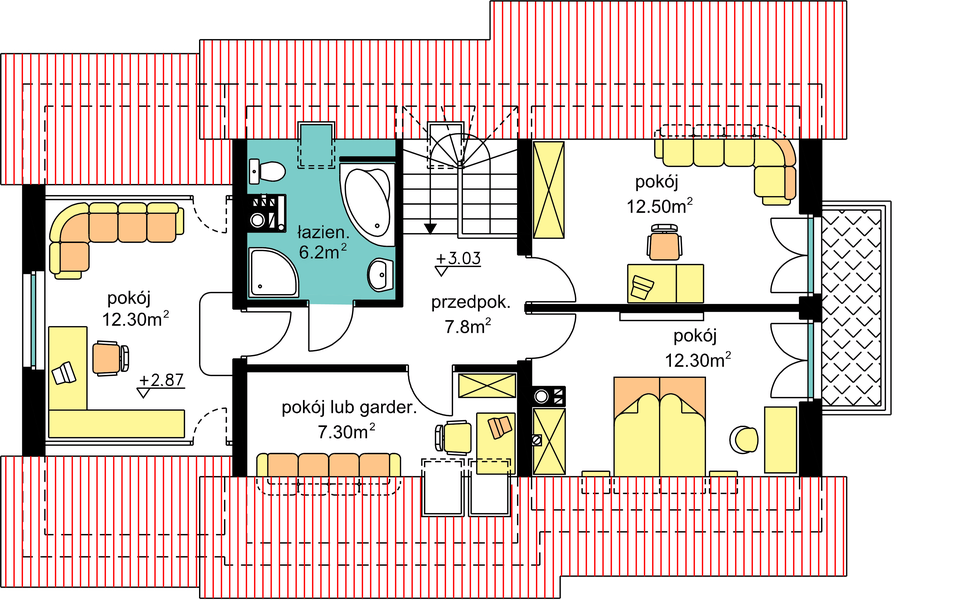 Poddasze projektu BW-03 uproszczony