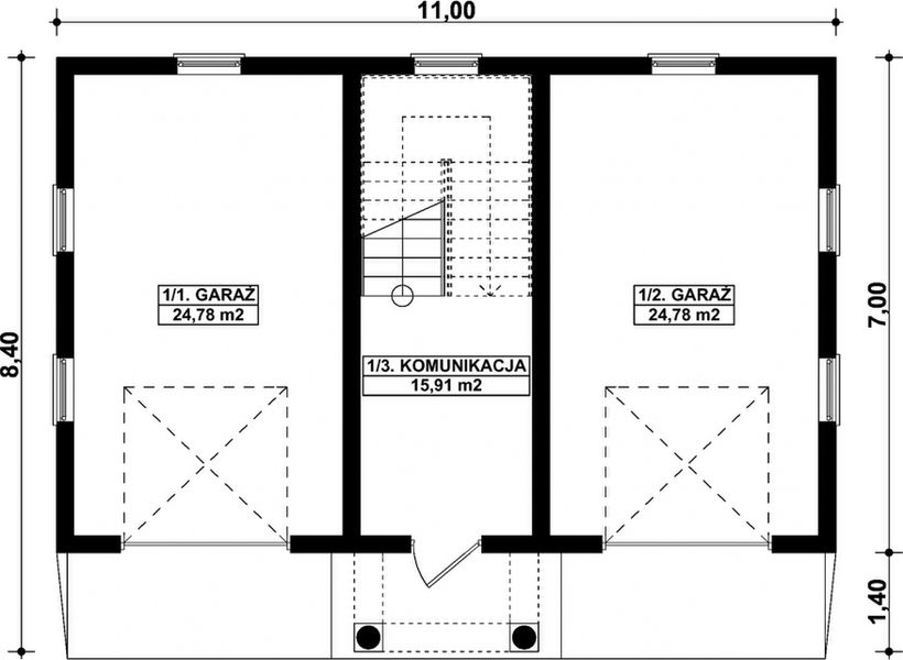 Parter projektu G284 - Budynek garażowo - gospodarczy