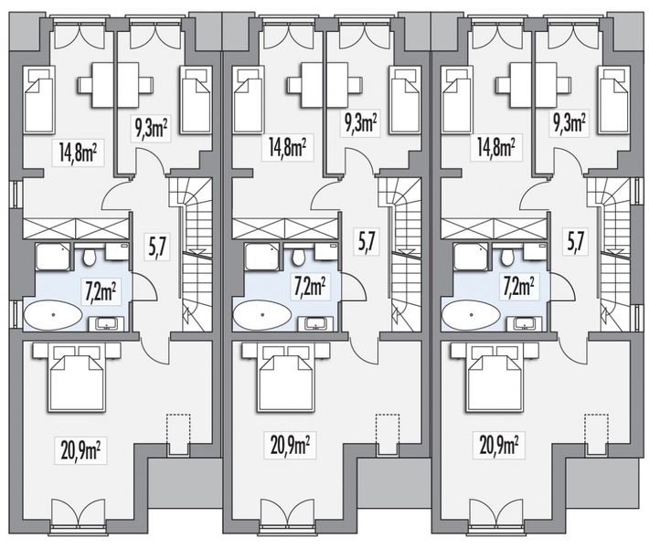 Piętro 1 projektu Erwin - szereg l+s+p