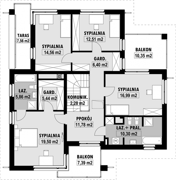 Piętro 1 projektu E-178
