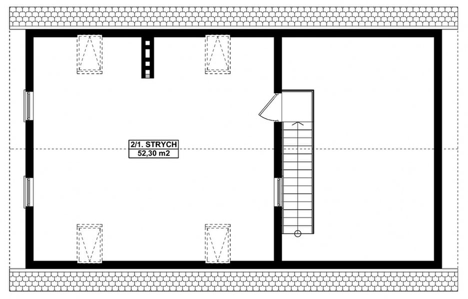 Poddasze projektu G286 - Budynek garażowo - gospodarczy