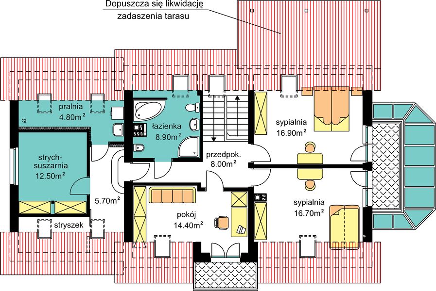 Poddasze projektu BW-44 wariant 2