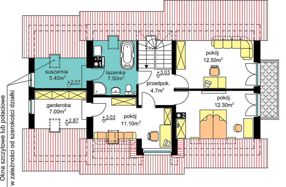 Poddasze projektu BW-03 wariant 2