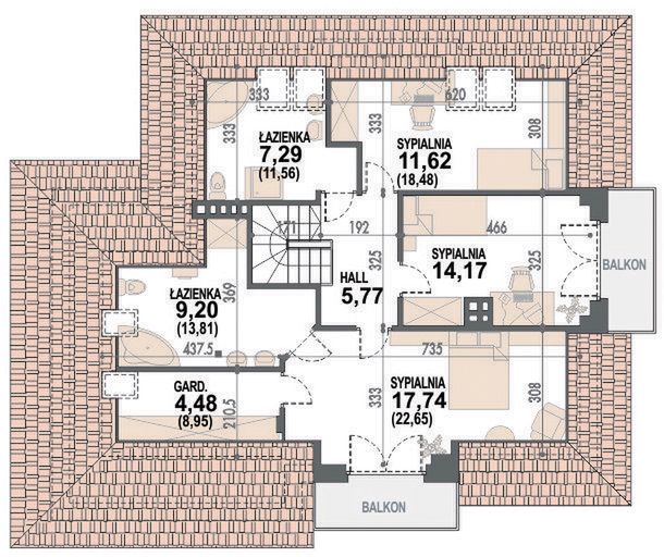 Poddasze projektu Opałek III N 2G+