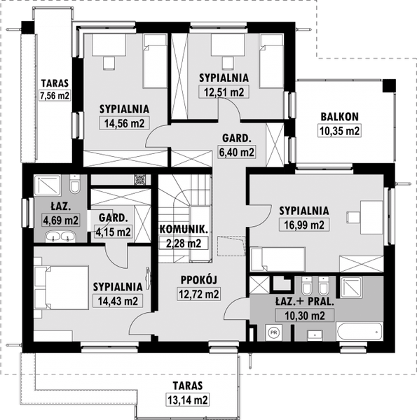 Piętro 1 projektu E-179 - stary