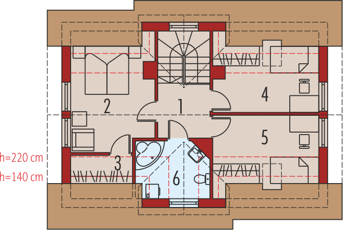 Poddasze projektu Magnolia II G1