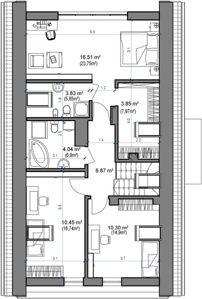 Poddasze projektu Domidea 50